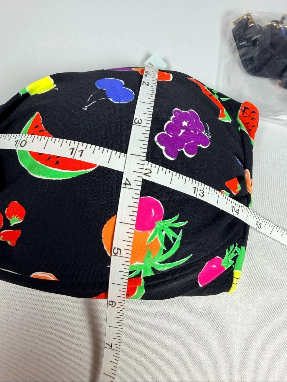 kate spade Black Bandeau Bikini with Neon Fruit Print
